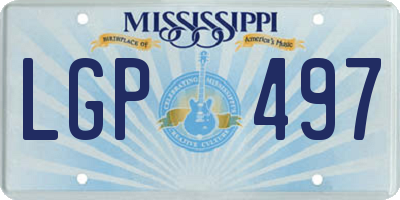 MS license plate LGP497