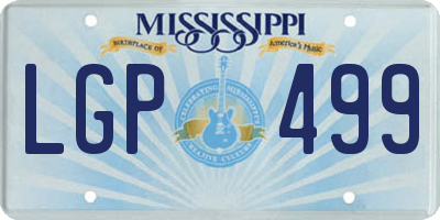 MS license plate LGP499