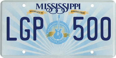 MS license plate LGP500