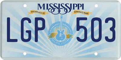 MS license plate LGP503