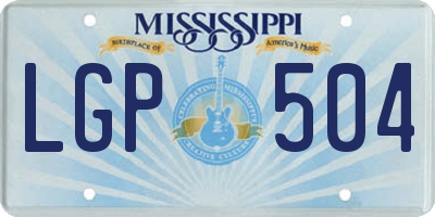 MS license plate LGP504