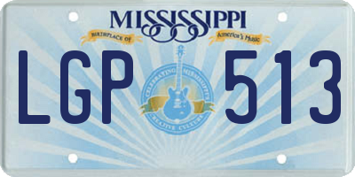 MS license plate LGP513