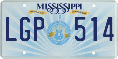 MS license plate LGP514