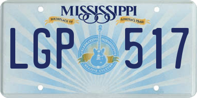 MS license plate LGP517
