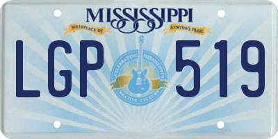 MS license plate LGP519