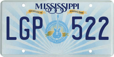 MS license plate LGP522