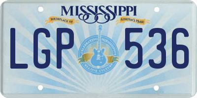 MS license plate LGP536