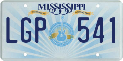 MS license plate LGP541