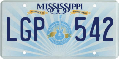 MS license plate LGP542