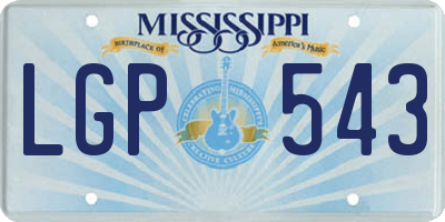 MS license plate LGP543