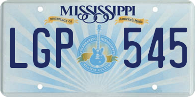 MS license plate LGP545