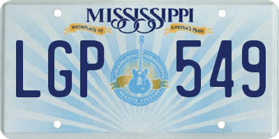 MS license plate LGP549