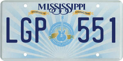 MS license plate LGP551