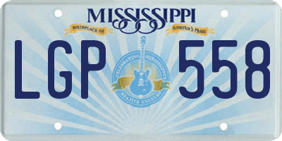 MS license plate LGP558