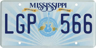 MS license plate LGP566