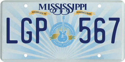 MS license plate LGP567
