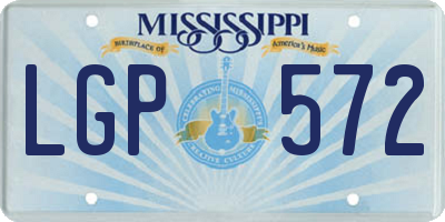 MS license plate LGP572
