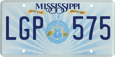 MS license plate LGP575