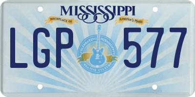 MS license plate LGP577