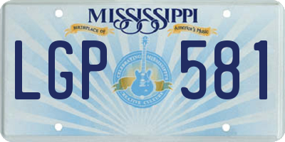 MS license plate LGP581