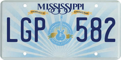 MS license plate LGP582