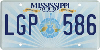 MS license plate LGP586