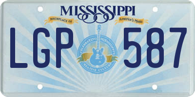 MS license plate LGP587