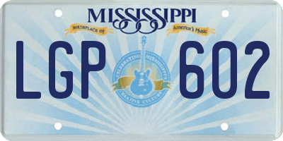 MS license plate LGP602