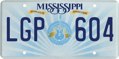 MS license plate LGP604