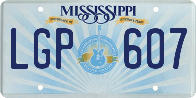 MS license plate LGP607
