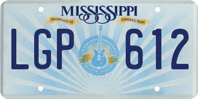 MS license plate LGP612