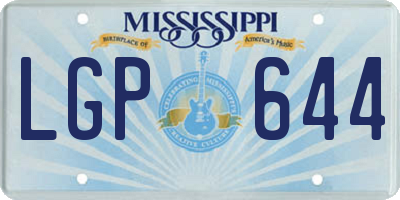 MS license plate LGP644