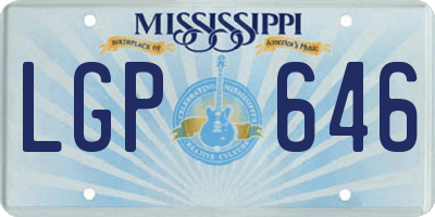 MS license plate LGP646