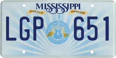 MS license plate LGP651