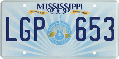 MS license plate LGP653