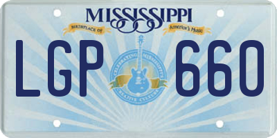 MS license plate LGP660