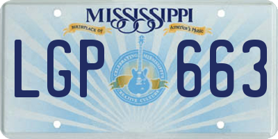 MS license plate LGP663
