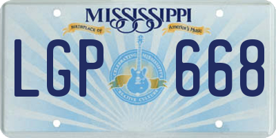 MS license plate LGP668