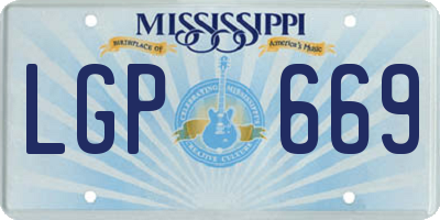 MS license plate LGP669