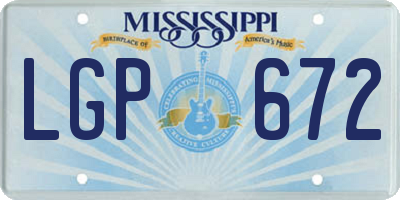 MS license plate LGP672