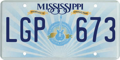 MS license plate LGP673