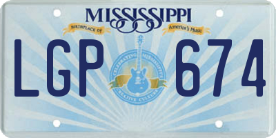MS license plate LGP674