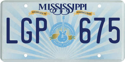 MS license plate LGP675
