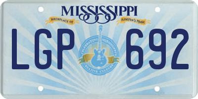 MS license plate LGP692