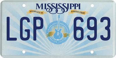 MS license plate LGP693