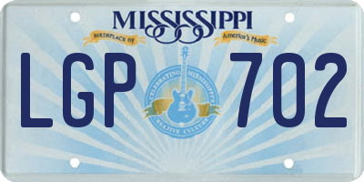 MS license plate LGP702