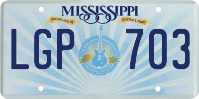 MS license plate LGP703