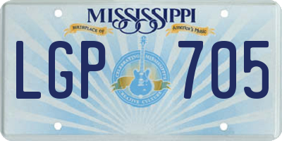 MS license plate LGP705