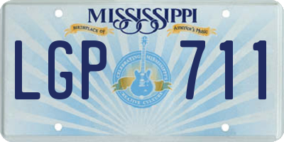 MS license plate LGP711