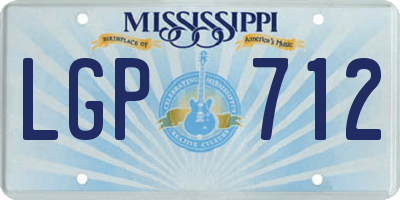MS license plate LGP712